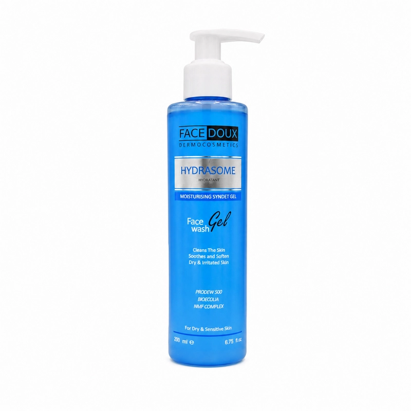 face doux hydrasome face wash medicalnabz ژل شستشو صورت پوست خشک و حساس هیدرازوم فیس دوکس