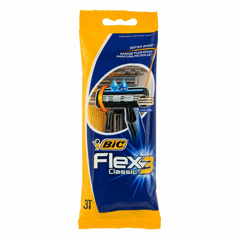 تیغ خودتراش 3 لبه بیک فلکس کلاسیک بسته 3 عددی Bic Flex Classic